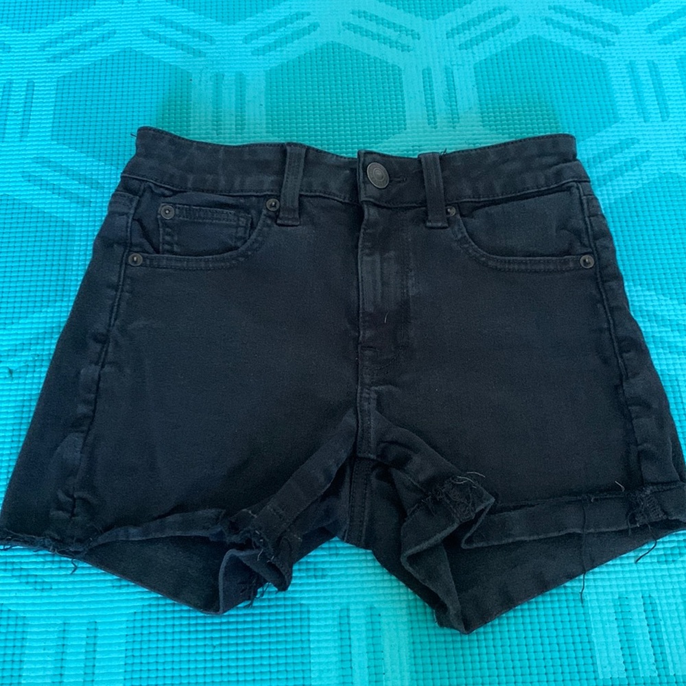 American Eagle high waisted black denim shorts